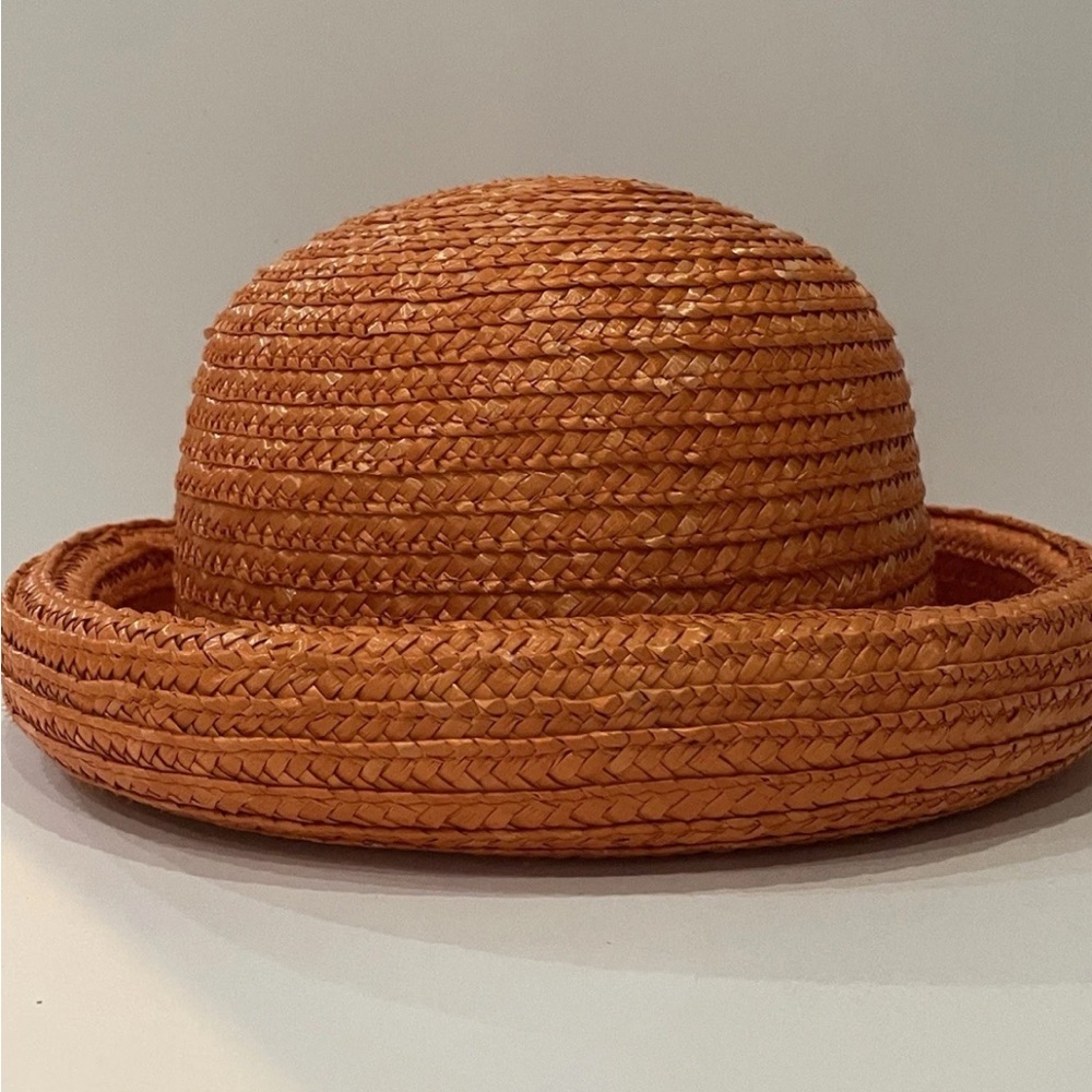 Vintage Straw Bowler Rolled Brim Hat- Arlin Brand- Women’s